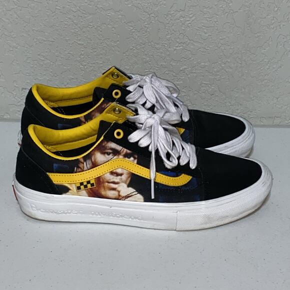 Vans x Bruce Lee Old Skool Black & Yellow Low Top Skate Shoes Sneakers Mens Sz 9 main image 9